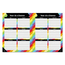Carson-Dellosa Education Teacher Planner, Weekly/Monthly, Two-Page Spread (Seven Classes), 10.88 x 8.38, Balloon Theme, Black Cover
