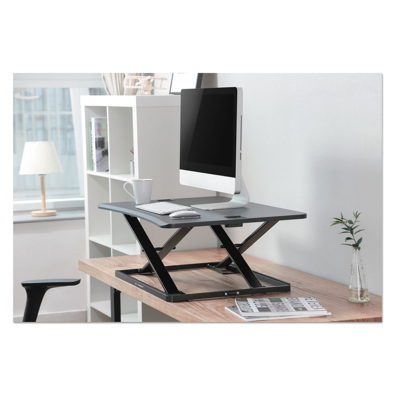 Alera AdaptivErgo Ultra-Slim Sit-Stand Desk, 31.33" x 21.63" x 1.5" to 16", Black
