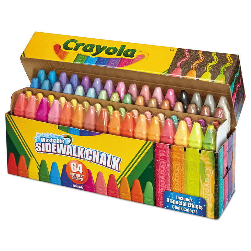 Crayola Ultimate Sidewalk Chalk, 4" x 0.5" Diameter, 60 Assorted Colors, 64/Set