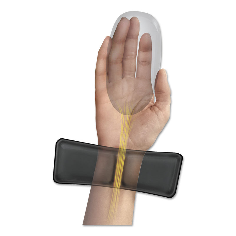 Fellowes Gel Wrist Support with Attached Mouse Pad, 8.25 x 9.87, Black