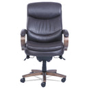 La-Z-Boy Woodbury High-Back Executive Chair, Supports Up to 300 lb, 20.25" to 23.25" Seat Height, Brown Seat/Back, Weathered Sand Base