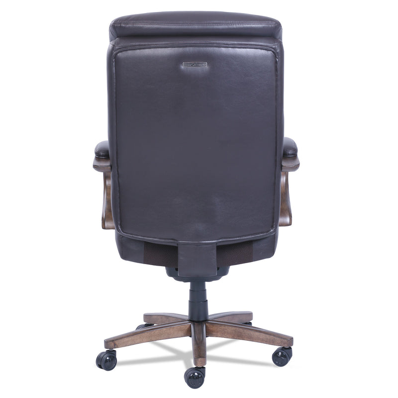 La-Z-Boy Woodbury High-Back Executive Chair, Supports Up to 300 lb, 20.25" to 23.25" Seat Height, Brown Seat/Back, Weathered Sand Base