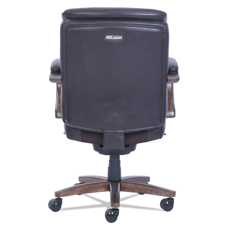 La-Z-Boy Woodbury Mid-Back Executive Chair, Supports Up to 300 lb, 18.75" to 21.75" Seat Height, Brown Seat/Back, Weathered Sand Base