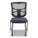 Alera Elusion Mesh Nesting Chairs, Supports Up to 275 lb, Black, 2/Carton