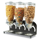 Mind Reader Heavy Duty Metal Cereal Triple Dispenser, 60 oz, 18.5 x 5.93 x 17.25, Black/Clear