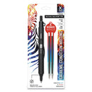 Zebra X-701 Ballpoint Pen, Retractable, Fine 0.7 mm, Black Ink, Black Barrel