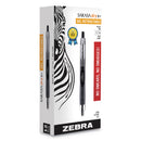 Zebra Sarasa Dry Gel X30 Gel Pen, Retractable, Medium 0.7 mm, Black Ink, Black Barrel, 12/Pack