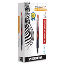 Zebra Sarasa Dry Gel X30 Gel Pen, Retractable, Medium 0.7 mm, Red Ink, Red Barrel, 12/Pack