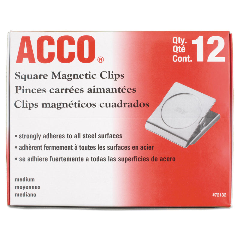 ACCO Magnetic Clip, 1" Jaw Capacity, Silver, 12/Pack