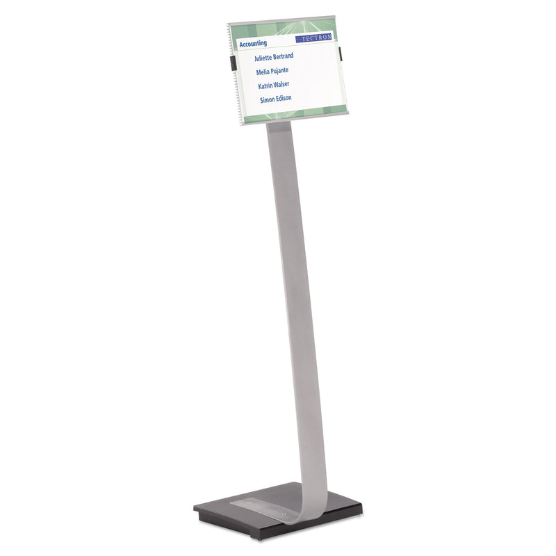 Durable Info Sign Duo Floor Stand, Letter-Size Inserts, 15 x 46.5, Clear