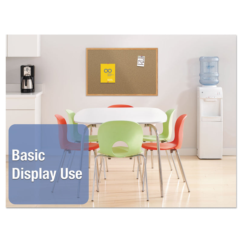 Mead Cork Bulletin Board, 48 x 36, Oak Frame