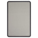 Quartet Contour Fabric Bulletin Board, 36 x 24, Gray Surface, Black Plastic Frame