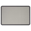 Quartet Contour Fabric Bulletin Board, 48 x 36, Gray Surface, Black Plastic Frame