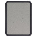 Quartet Contour Granite Gray Tack Board, 48 x 36, Black Frame