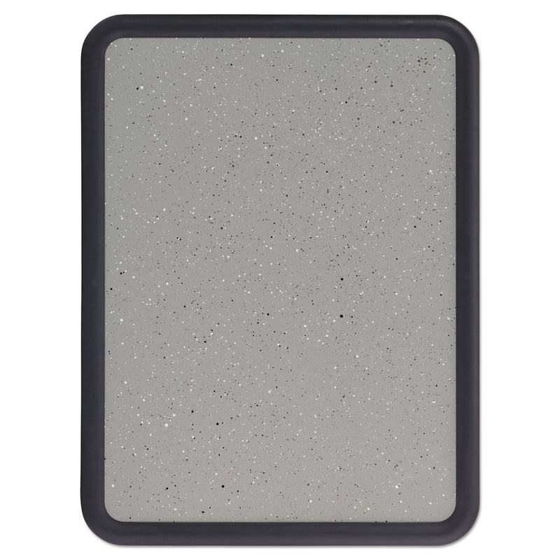 Quartet Contour Granite Gray Tack Board, 36 x 24, Black Frame