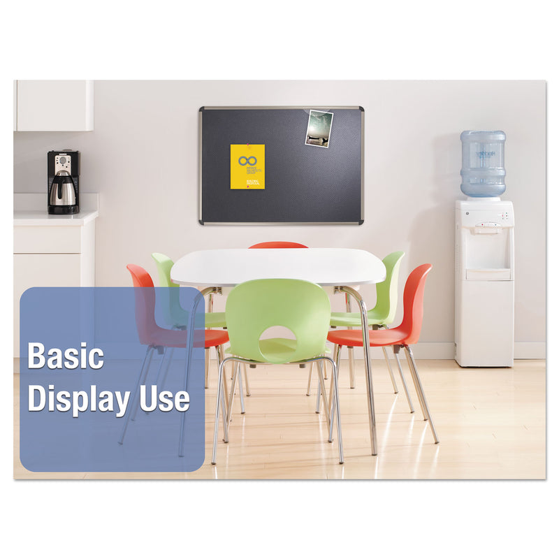 Quartet Prestige Euro-Style Embossed Foam Bulletin Board, 48 x 34 7/16, Black/Alum Frame
