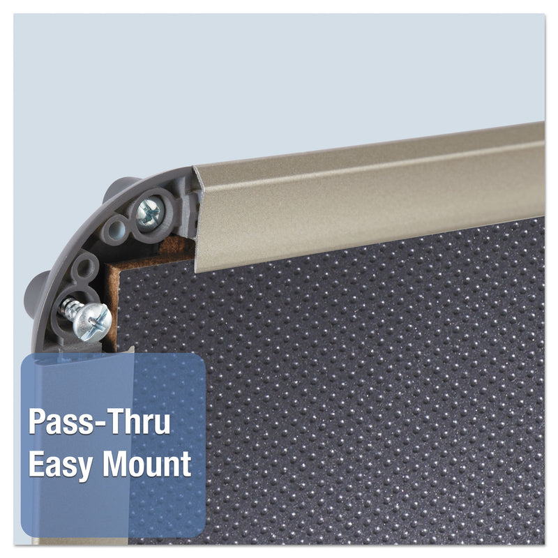 Quartet Prestige Euro-Style Embossed Foam Bulletin Board, 36 x 24, Black/Aluminum Frame