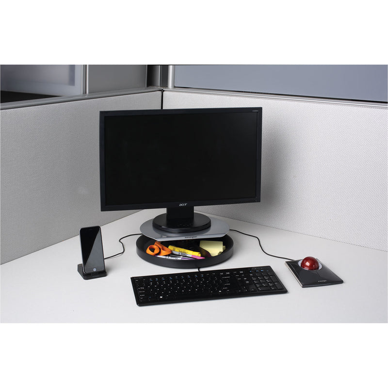 Kensington Spin2 Monitor Stand with SmartFit, 14" x 14" x 2.25" to 3.25", Gray
