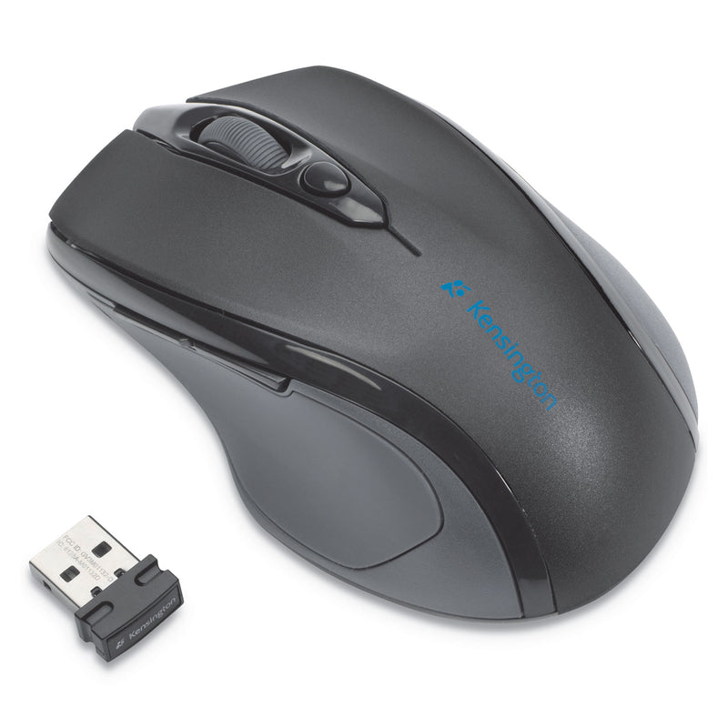 Kensington Pro Fit Mid-Size Wireless Mouse, 2.4 GHz Frequency/30 ft Wireless Range, Right Hand Use, Black
