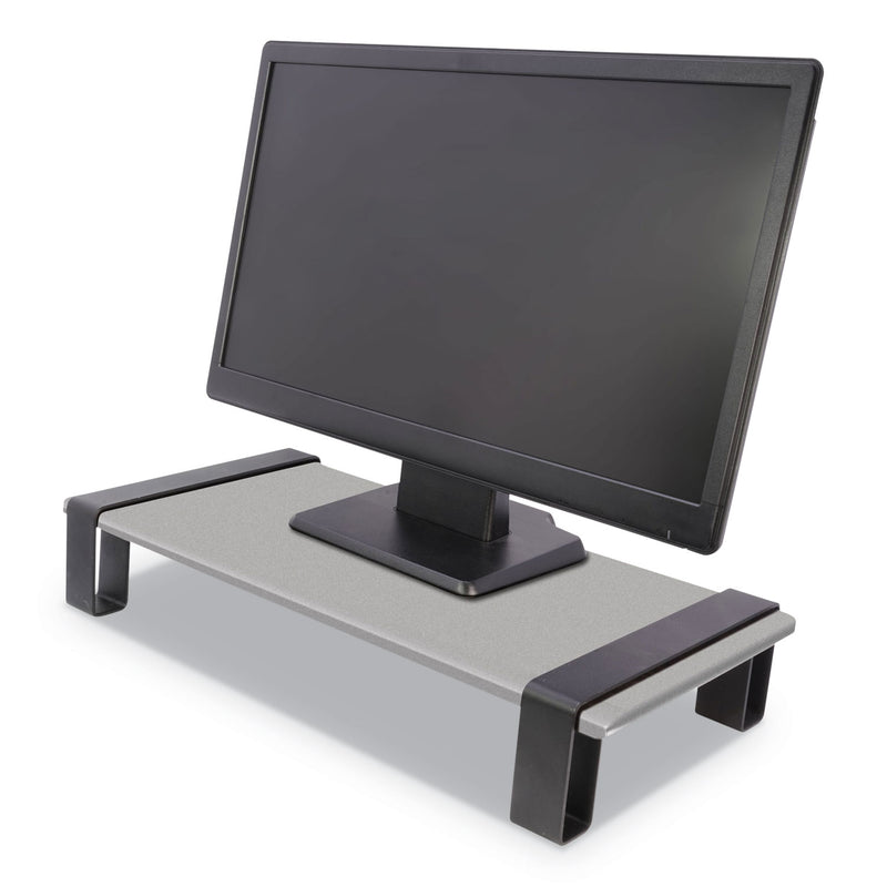 Kantek Modern Monitor Riser, 23.75" x 10.25" x 3.5", Black/Gray, Supports 60 lbs
