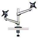 Tripp Lite Dual Monitor Mount for 13" to 27" Monitors, 360 deg Rotation, +80 deg/-90 deg Tilt, 180 deg Pan, Black/Silver, Supports 22 lb