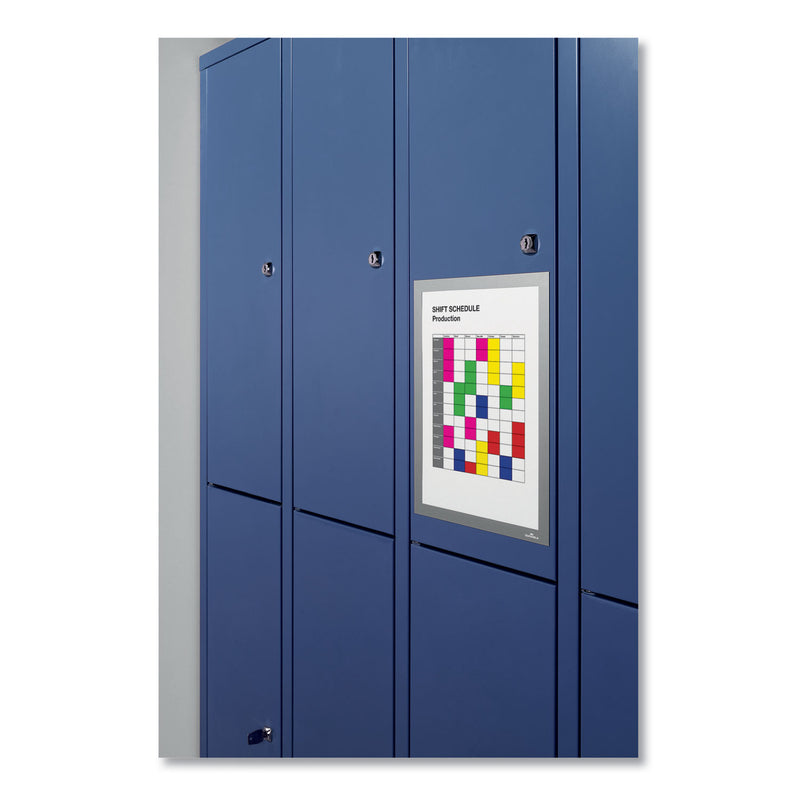 Durable DURAFRAME Magnetic Sign Holder, 8.5 x 11, Silver Frame, 2/Pack