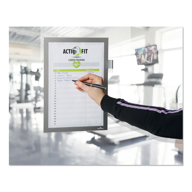 Durable DURAFRAME Note Sign Holder, 8.5 x 11, Silver Frame