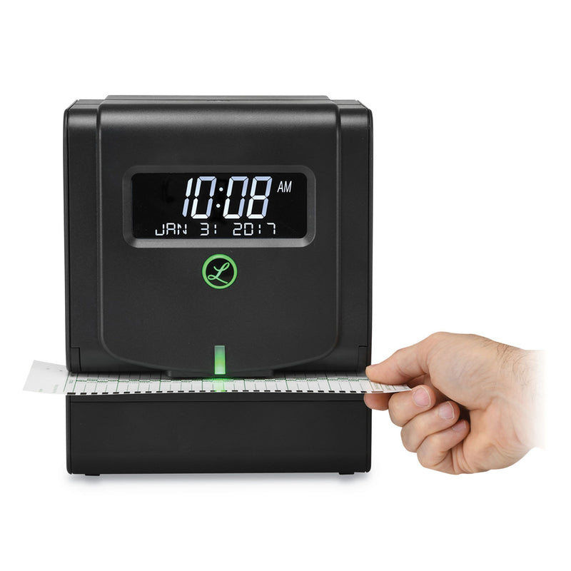 Lathem Heavy-Duty Thermal Time Clock, Digital Display, Charcoal