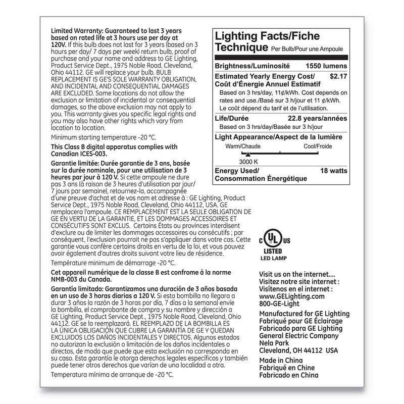 GE LED PAR38 Dimmable 40 Dg Warm White Flood Light Bulb, 18 W