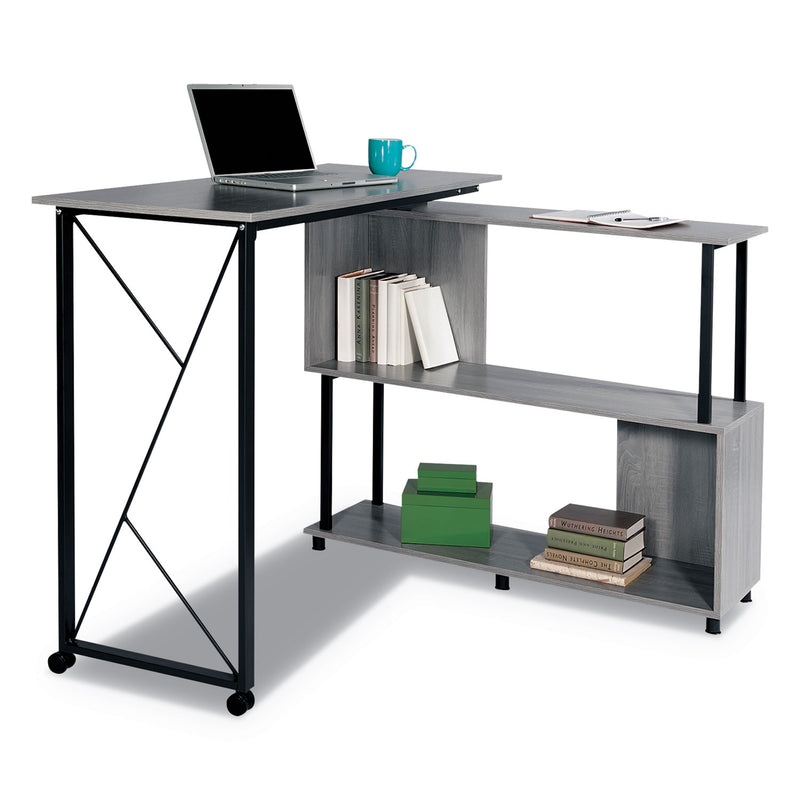 Safco Mood Standing Height Desk, 53.25" x 21.75" x 42.25", Gray