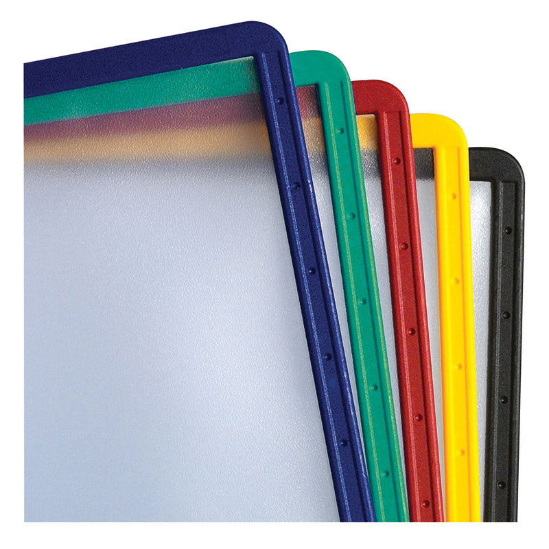 Durable SHERPA Vario Replacement Panels, 1 Section, Clear Panel Assorted Color Borders, 5/Pack