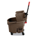 Rubbermaid WaveBrake 2.0 Bucket/Wringer Combos, Side-Press, 35 qt, Plastic, Brown