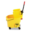 Rubbermaid WaveBrake 2.0 Bucket/Wringer Combos, Side-Press, 35 qt, Plastic, Yellow