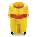 Rubbermaid WaveBrake 2.0 Bucket/Wringer Combos, Down-Press, 35 qt, Plastic, Yellow