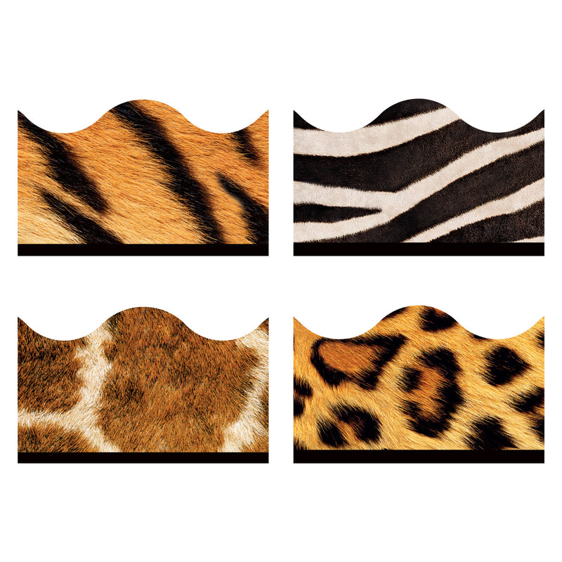 TREND Terrific Trimmers Print Board Trim, 2.25" x 156 ft, Animal Prints, Assorted Colors/Designs