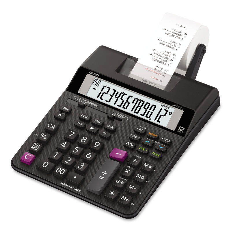 Casio HR200RC Printing Calculator, Black/Red Print, 2.4 Lines/Sec