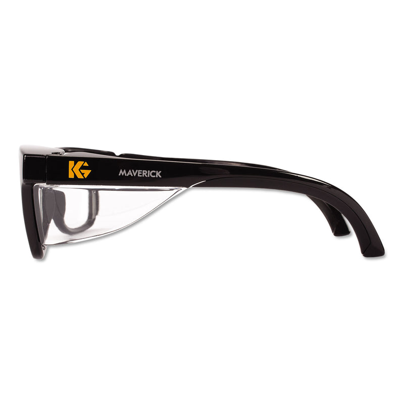 KleenGuard Maverick Safety Glasses, Black, Polycarbonate Frame, Clear Lens, 12 Pairs/Box