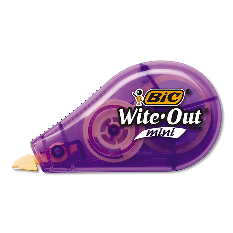 BIC Wite-Out Brand Mini Correction Tape, Non-Refillable, 0.2" x 26.2 ft, Assorted