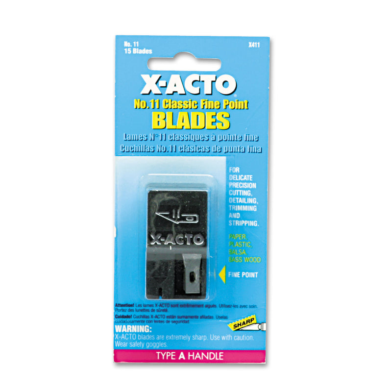 X-ACTO No. 11 Nonrefillable Blade Dispenser, 15/Pack
