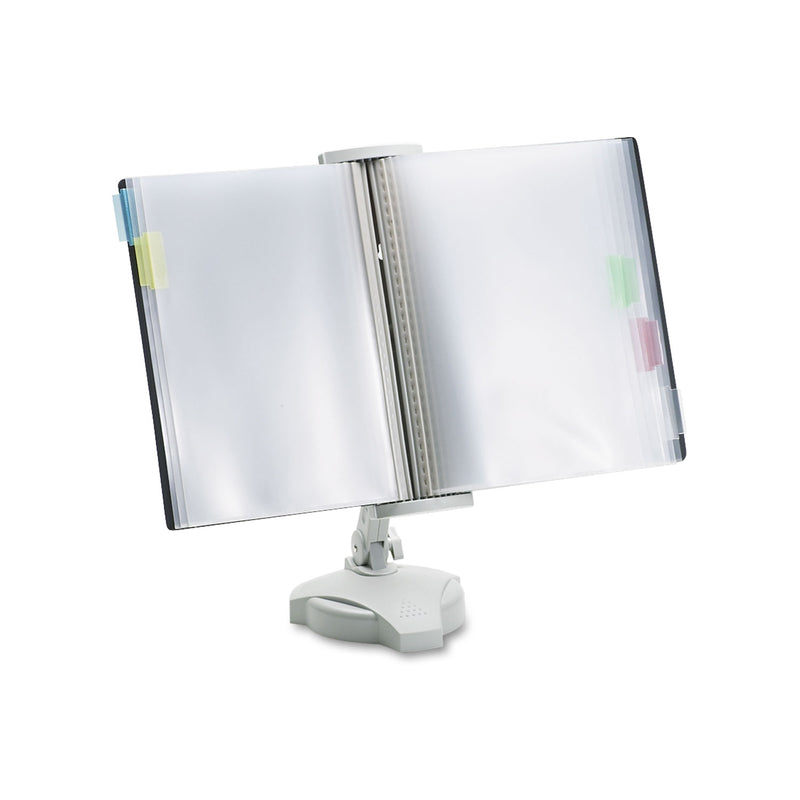 Fellowes Reference Rack, Plastic, Letter, 10 Pockets, Platinum