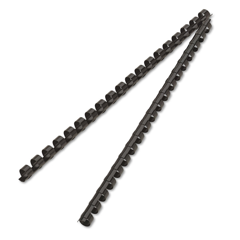 Fellowes Plastic Comb Bindings, 3/8" Diameter, 55 Sheet Capacity, Black, 25/Pack