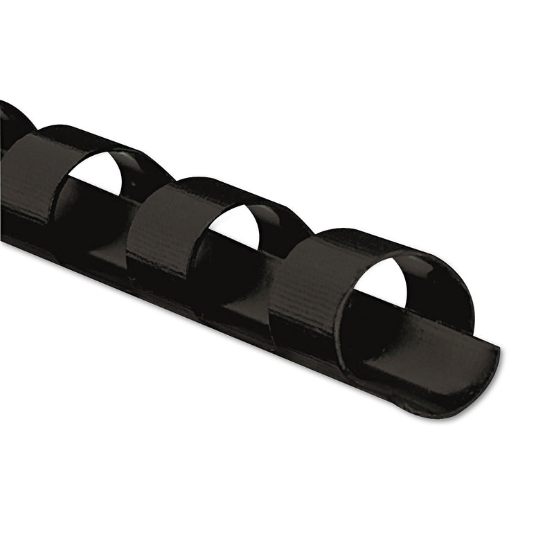 Fellowes Plastic Comb Bindings, 3/8" Diameter, 55 Sheet Capacity, Black, 25/Pack