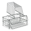 Fellowes Wire Double Tray with Step File Sorter, 8 Sections, Letter Size Files, 13.88" x 10.13" x 14", Black