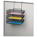 Fellowes Mesh Partition Additions Three-Tray Organizer, 11.13 x 14 x 14.75, Over-the-Panel/Wall Mount, Black