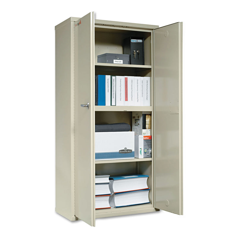 FireKing Storage Cabinet, 36w x 19 1/4d x 72h, UL Listed 350 Degree, Parchment