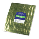 Geographics Self-Adhesive Embossed Seals, 2" dia, Gold, 20/Sheet, 5 Sheets/Pack