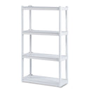 Iceberg Rough n Ready Open Storage System, Four-Shelf, Injection-Molded Polypropylene, 32w x 13d x 54h, Platinum
