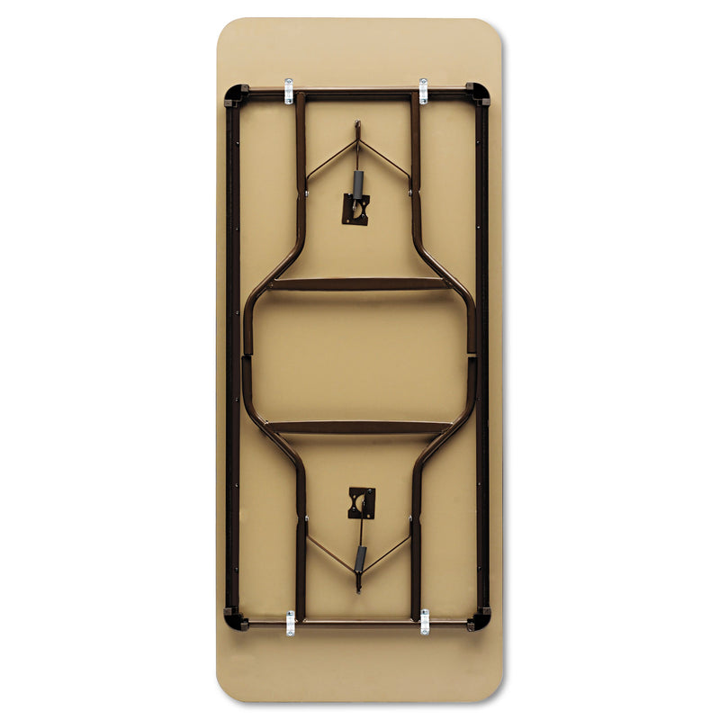 Iceberg OfficeWorks Classic Wood-Laminate Folding Table, Curved Legs, Rectangular, 60w x 30d x 29h, Walnut