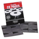 Vaultz Two-Sided CD Refill Pages for Three-Ring Binder, 8 Disc Capacity, Clear/Black, 25/Pack