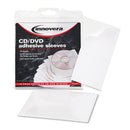 Innovera Self-Adhesive CD/DVD Sleeves, 1 Disc Capacity, Clear, 10/Pack